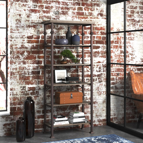 Steelside™ Parker Steel Etagere Bookcase & Reviews Wayfair